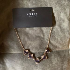 Gold & Blue Bejeweled Necklace (New) NO DISCOUNT